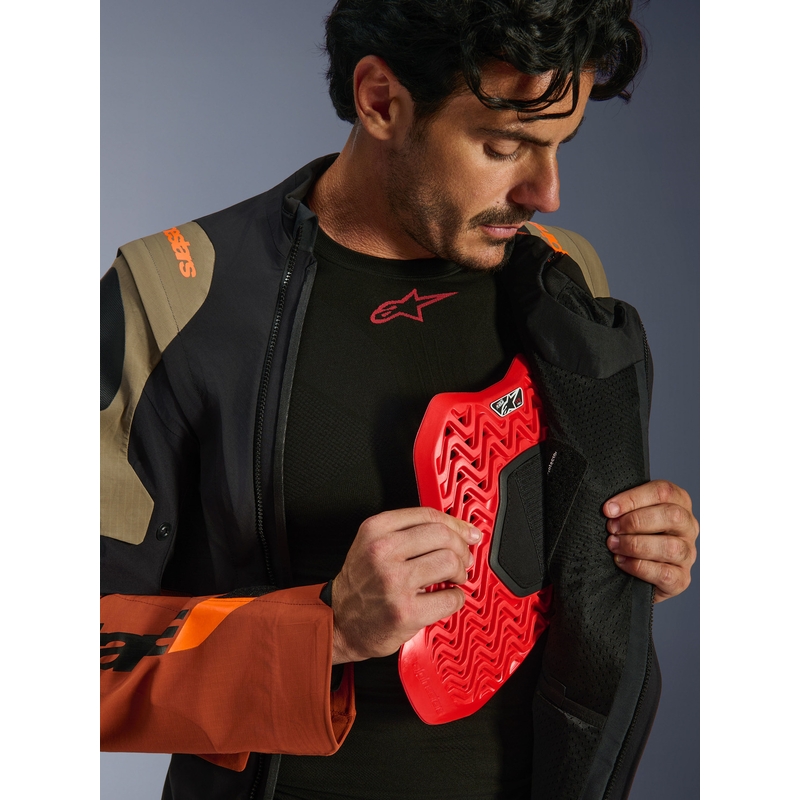 Alpinestars Halo PRO Drystar XF mootorratta jope helepruun-tumeoranž-must