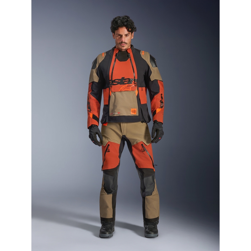 Alpinestars Halo PRO Drystar XF mootorratta jope helepruun-tumeoranž-must