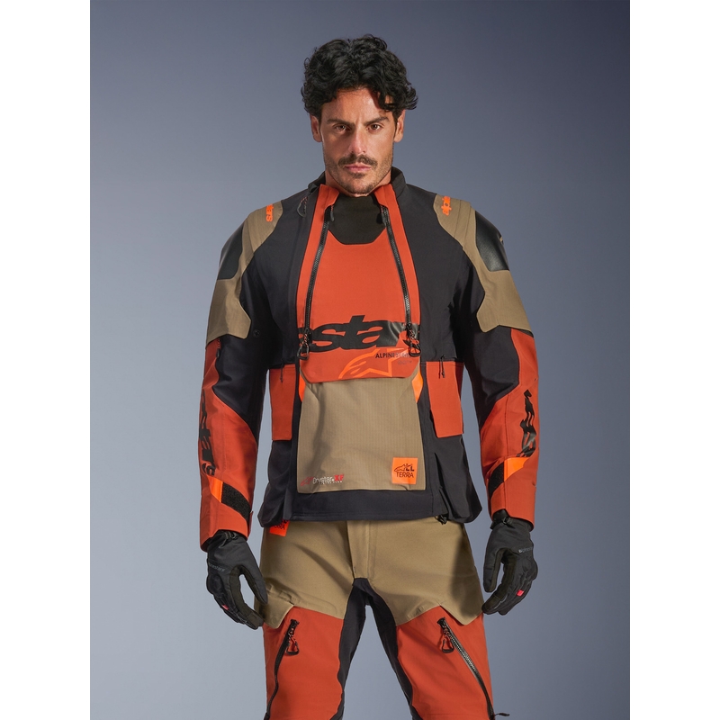 Alpinestars Halo PRO Drystar XF mootorratta jope helepruun-tumeoranž-must