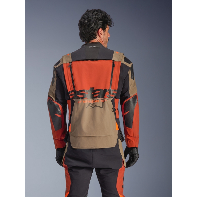 Alpinestars Halo PRO Drystar XF mootorratta jope helepruun-tumeoranž-must