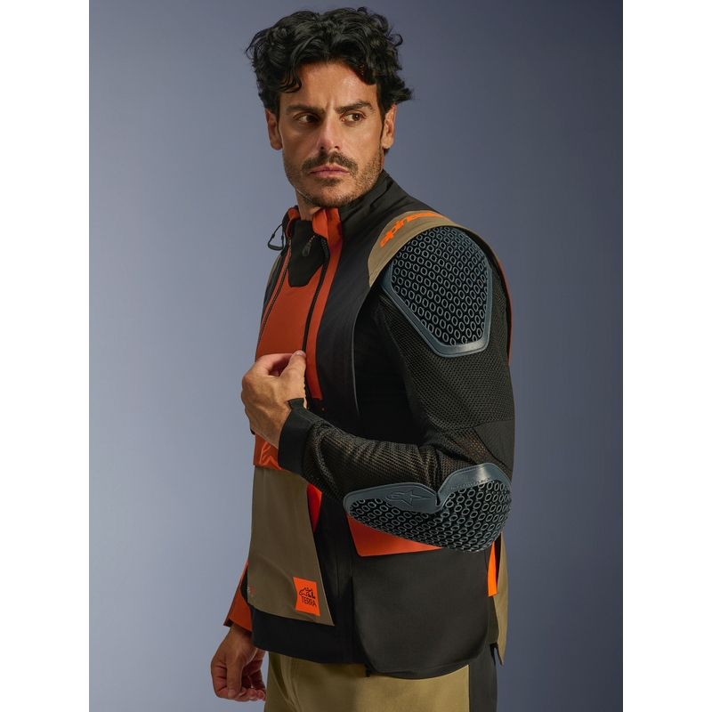 Alpinestars Halo PRO Drystar XF mootorratta jope helepruun-tumeoranž-must