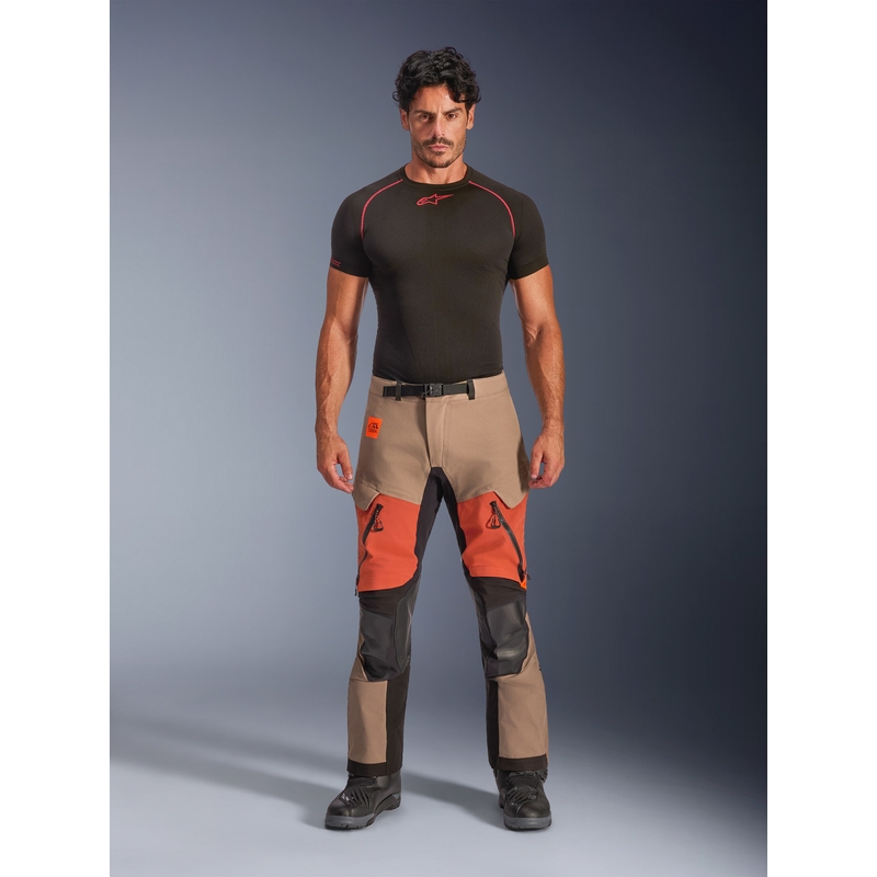 Alpinestars Halo PRO Drystar XF mootorrattapüksid helepruunid-tumeoranžid-mustad