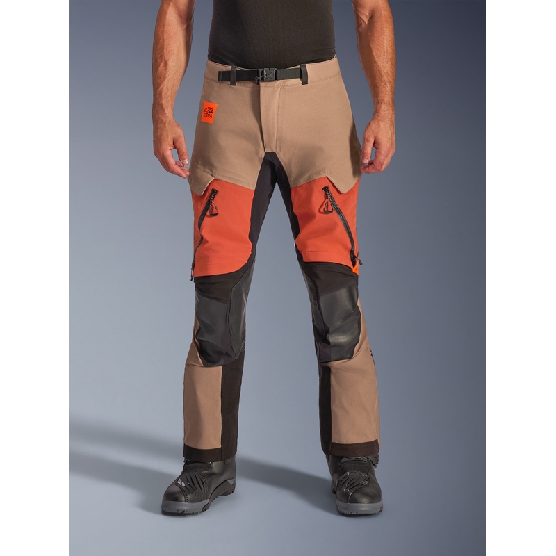 Alpinestars Halo PRO Drystar XF mootorrattapüksid helepruunid-tumeoranžid-mustad