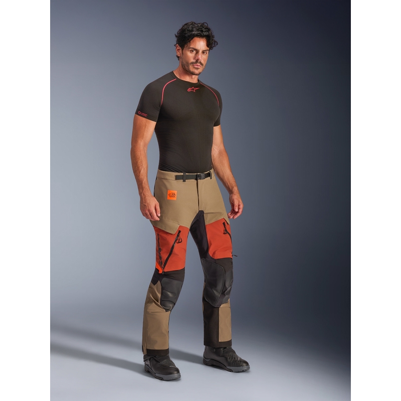 Alpinestars Halo PRO Drystar XF mootorrattapüksid helepruunid-tumeoranžid-mustad