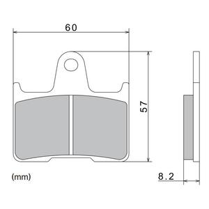 Piduriklotsid NISSIN poolmetallist segu 60x57x8,2 mm 2 tk