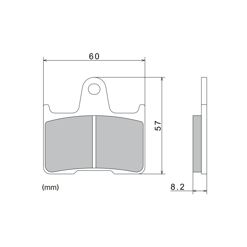 Piduriklotsid NISSIN poolmetallist segu 60x57x8,2 mm 2 tk