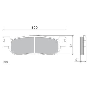 Piduriklotsid NISSIN poolmetallist segu 100x31x9 mm 2 tk