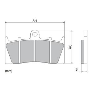 Piduriklotsid NISSIN poolmetallist segu 81x46x8 mm 2 tk