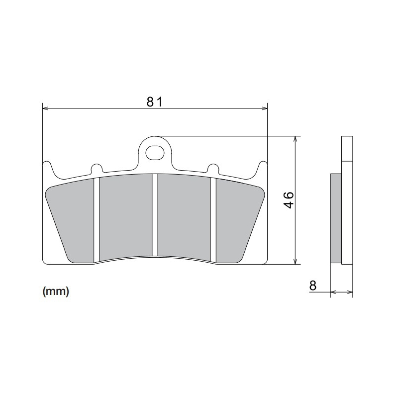 Piduriklotsid NISSIN poolmetallist segu 81x46x8 mm 2 tk