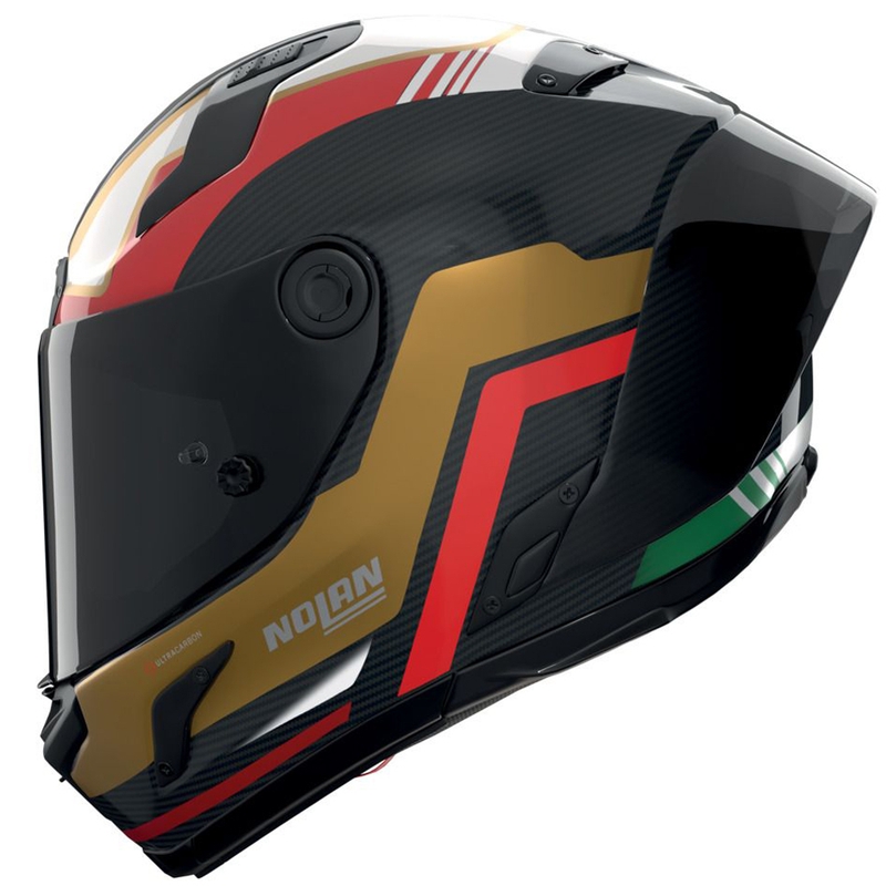 Täismaskiiver Nolan X-804 RS Ultra Carbon Piega läikiv must-kuldne-punane-roheline