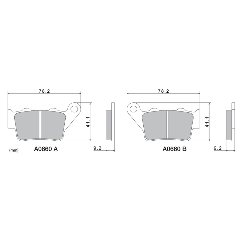 Piduriklotsid NISSIN poolmetallist segu 78,2x41,1x9,2 mm 2 tk