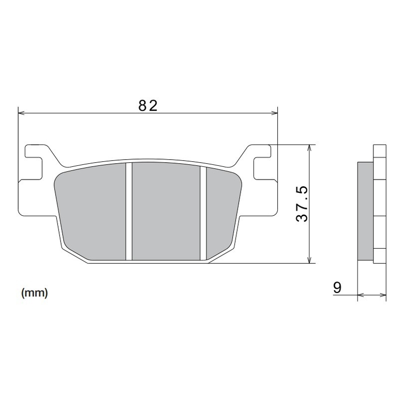 Piduriklotsid NISSIN poolmetallist segu 82x37,5x9 mm 2 tk