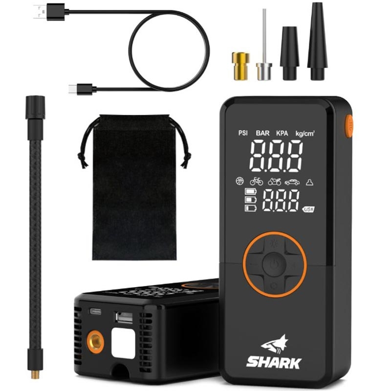 Akukompressor koos varupatareiga SHARK BP-150 must