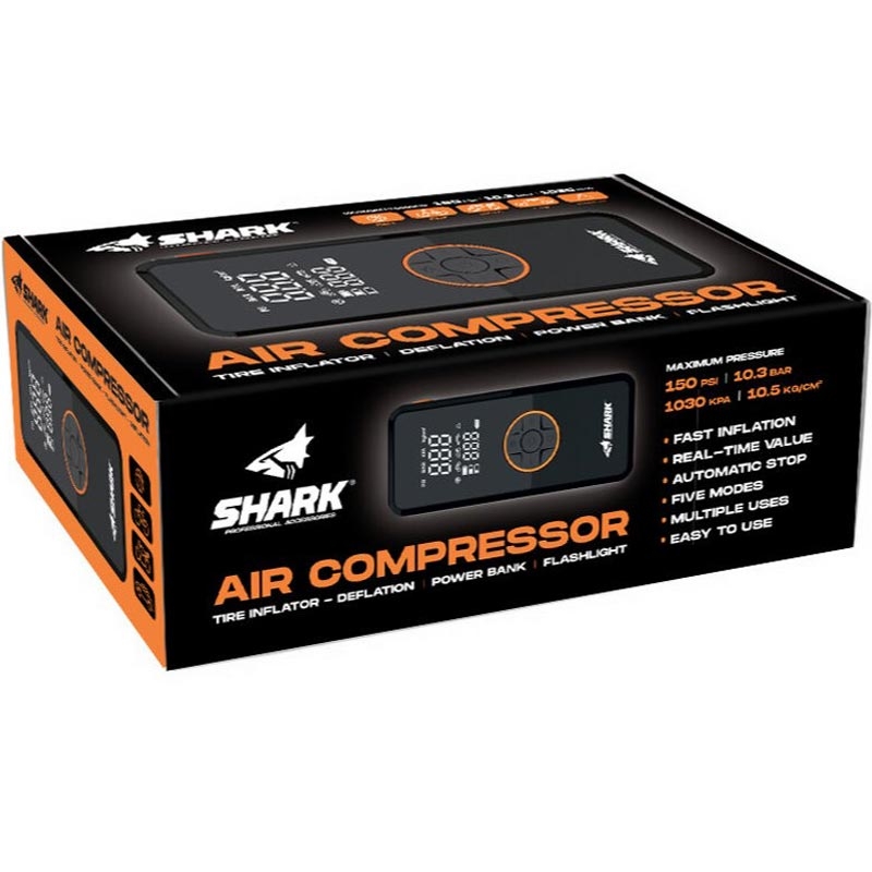 Akukompressor koos varupatareiga SHARK BP-150 must