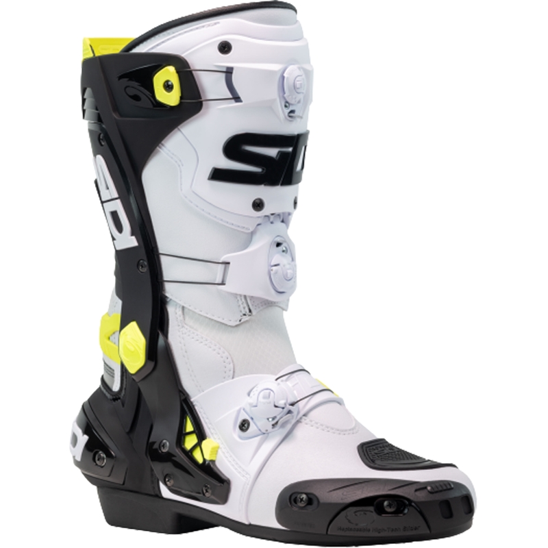 SiDi Rex valge-must-kollased mootorratta saapad