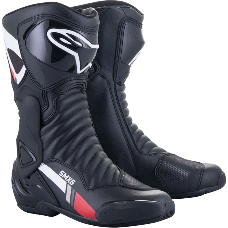 Alpinestars S-MX 6 must-valge-hall-punased mootorrattasaapad