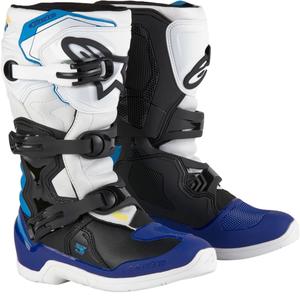 Alpinestars Tech 3S Noorte valge-must-sinine mootorratta saapad lastele