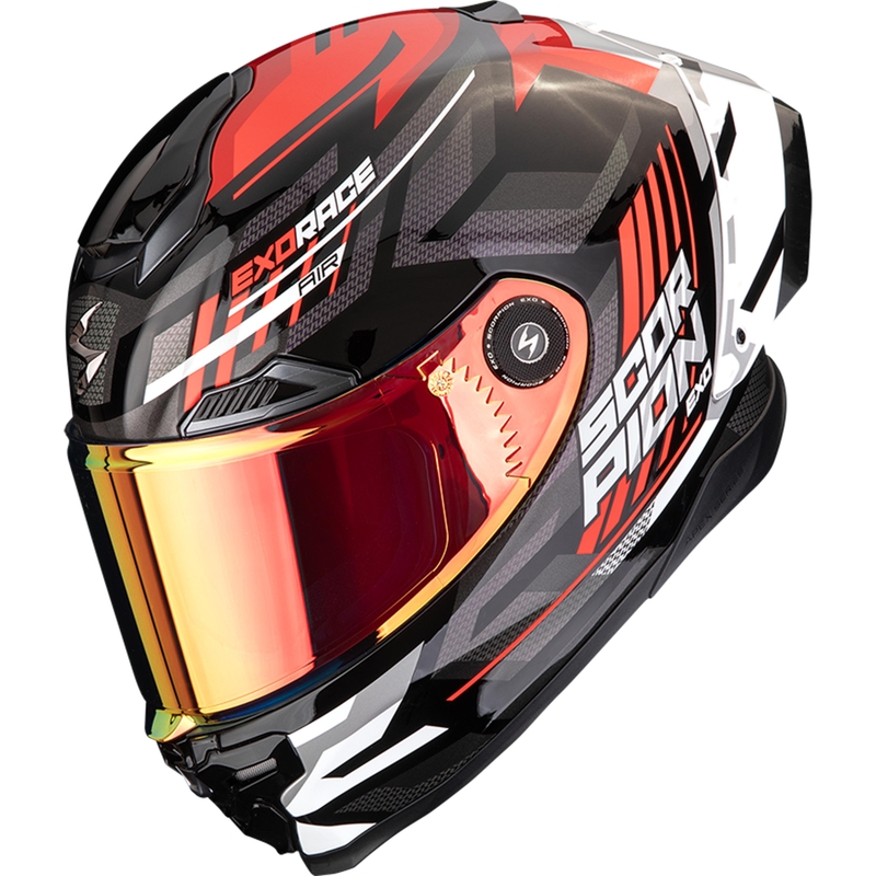 Scorpion EXO-RACE Air Kobra FIM2 täisnäoga mootorrattakiiver must-punane
