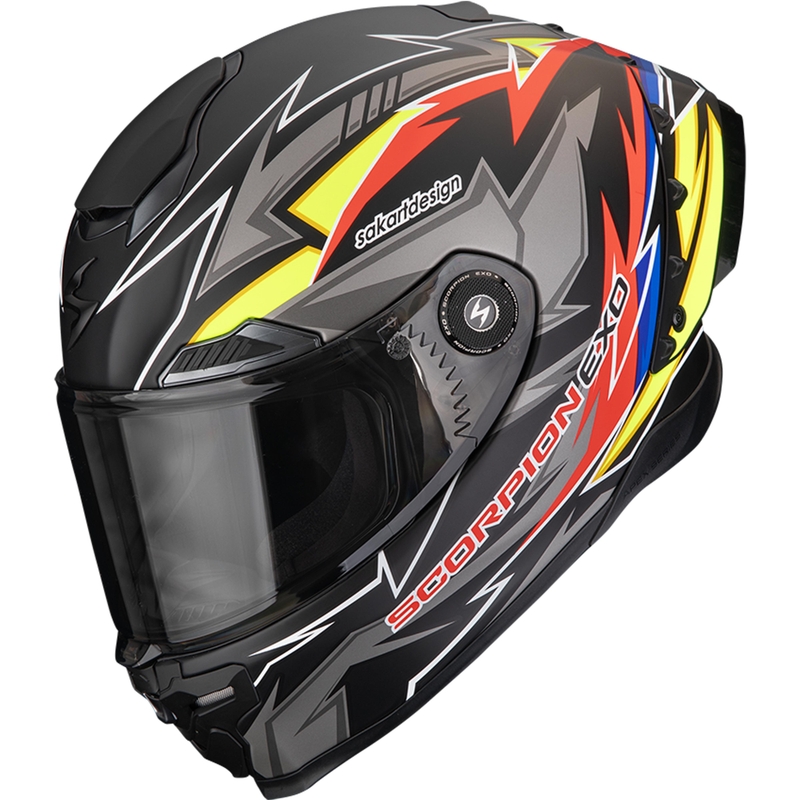 Scorpion EXO-RACE Air Move On FIM2 täismaskiiver matt must-punane-kollane