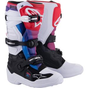 Alpinestars Tech 7 S laste motokrossisaapad valge-must-punane-purpurne