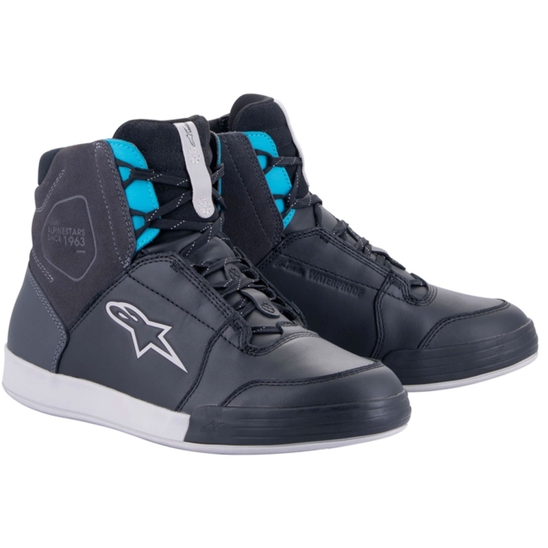 Alpinestars Stella Chrome Drystar naiste mustad hallid sinised mootorratta saapad