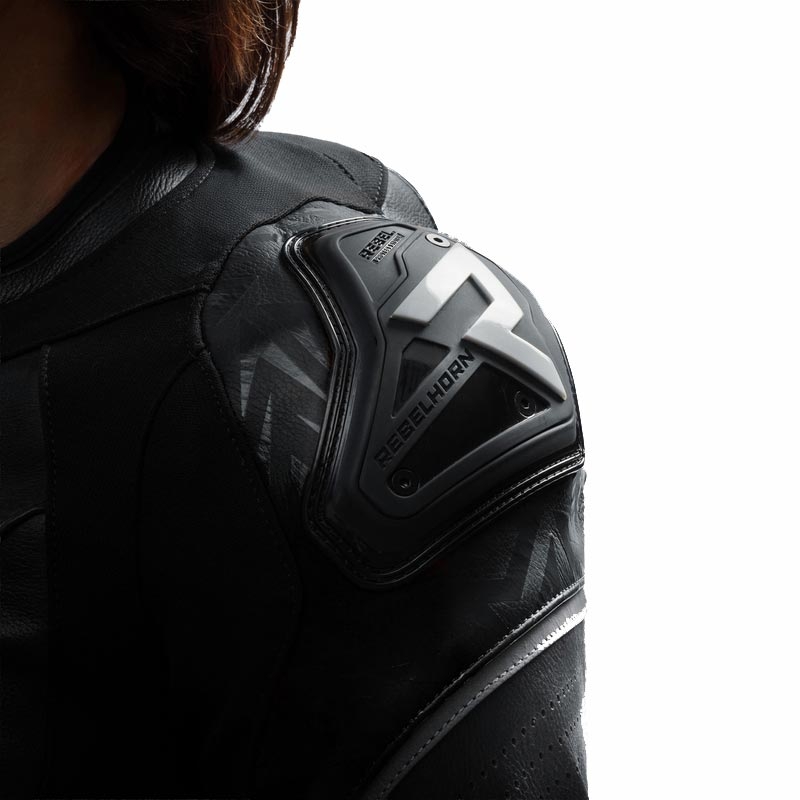 Naiste nahkne mootorrattajakk Rebelhorn Diva RS must-valge