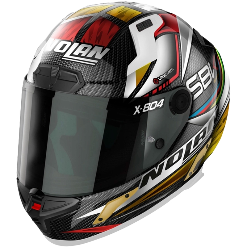 Nolan X-804 RS Ultra Carbon SBK integreeritud mootorratta kiiver must-punane-kuldne