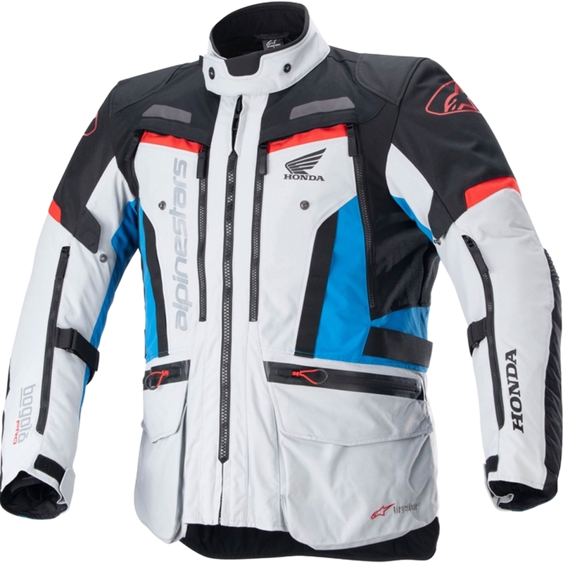 Alpinestars Bogota PRO Drystar Honda helehall-punane-fluo punane-sinine-must mootorratta jope
