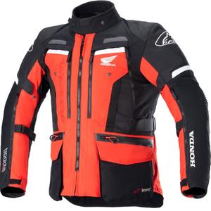 Alpinestars Bogota PRO Drystar Honda kollektsiooni fluo punane/must mootorratta jakk