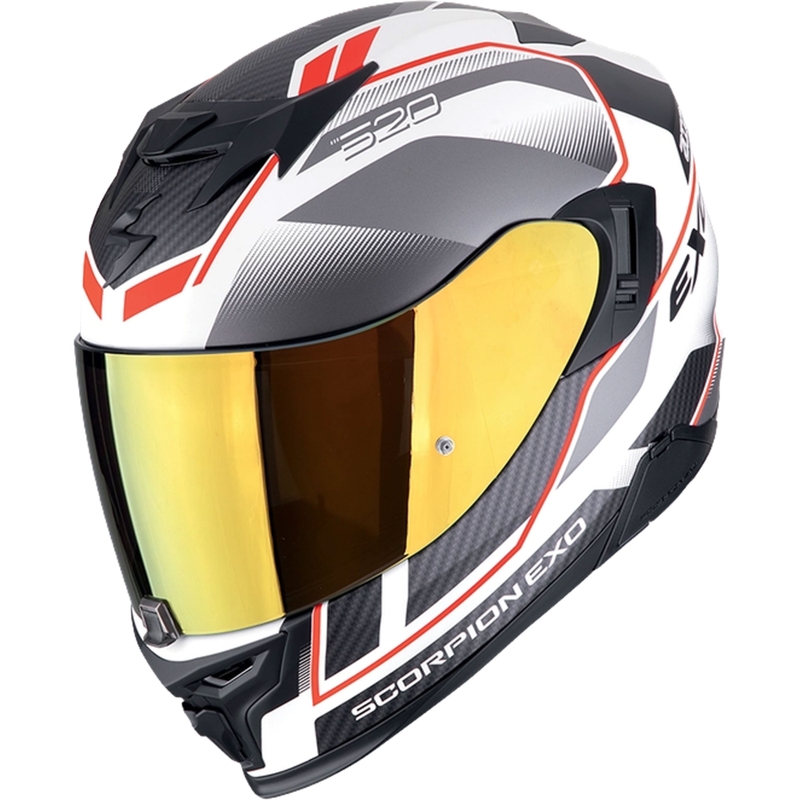 Integreeritud mootorratta kiiver Scorpion EXO-520 EVO AIR LENA matt valge-hõbedane-punane allahindlus