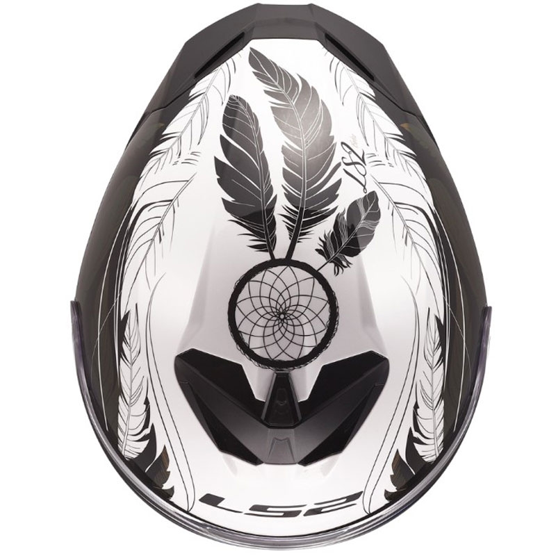 Täismaskiiver LS2 FF820 Rapid III Boho läikiv valge-must-roosa