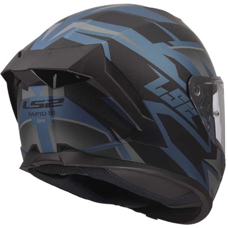 LS2 FF820 Rapid III Xtrem täisnäoga mootorrattakiiver matt must-sinine-bensiin
