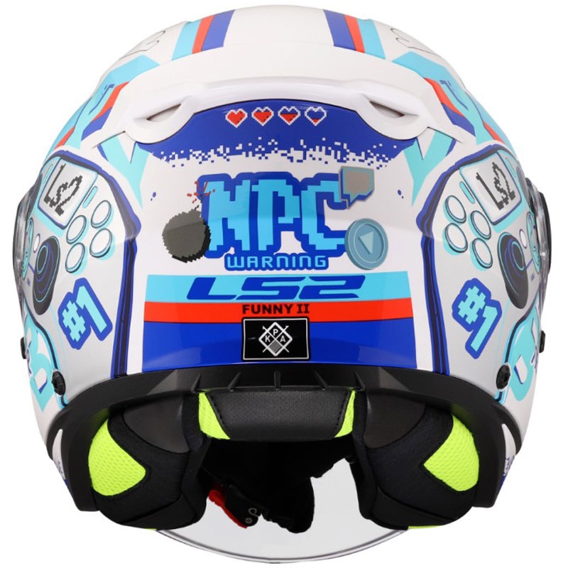 Laste avatud mootorrattakiiver LS2 OF622 Funny II Next Lever läikiv valge