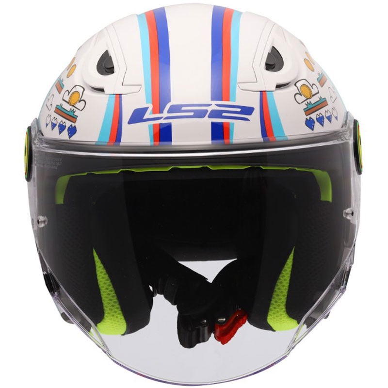 Laste avatud mootorrattakiiver LS2 OF622 Funny II Next Lever läikiv valge