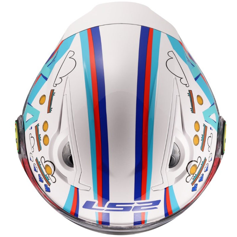 Laste avatud mootorrattakiiver LS2 OF622 Funny II Next Lever läikiv valge