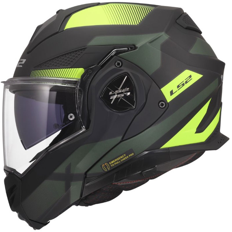 Ülesklapitav mootorrattakiiver LS2 FF901 Advant X Nova matt fluokollane-must