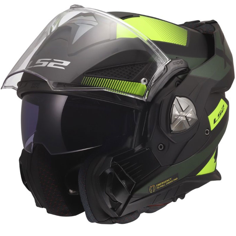 Ülesklapitav mootorrattakiiver LS2 FF901 Advant X Nova matt fluokollane-must