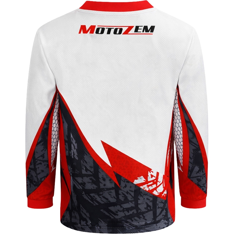 Laste motokrossisärk MotoZem Ground MX valge-must-punane