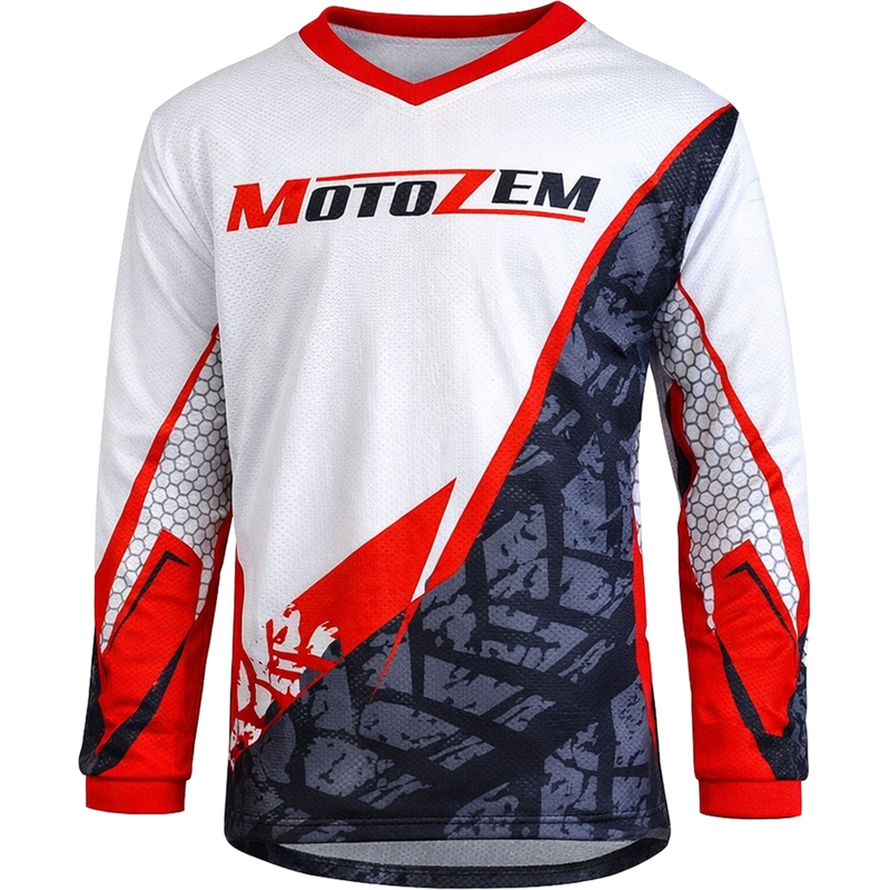 Laste motokrossisärk MotoZem Ground MX valge-must-punane