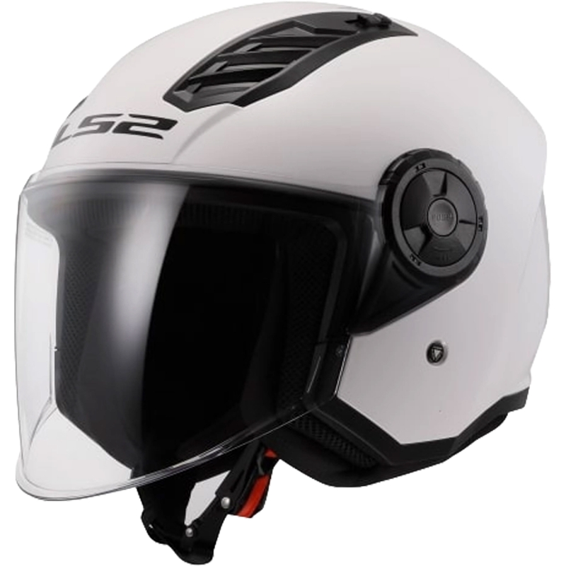 LS2 OF616 Airflow II Solid Gloss White Avatud mootorratta kiiver