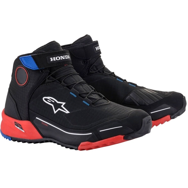 Alpinestars CR-X Drystar Honda Collection Must-Punane-Sinine mootorratta saapad