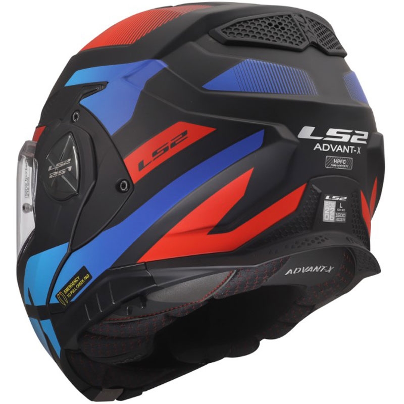 Ülesklapitav mootorrattakiiver LS2 FF901 Advant X Nova matt must-punane-sinine