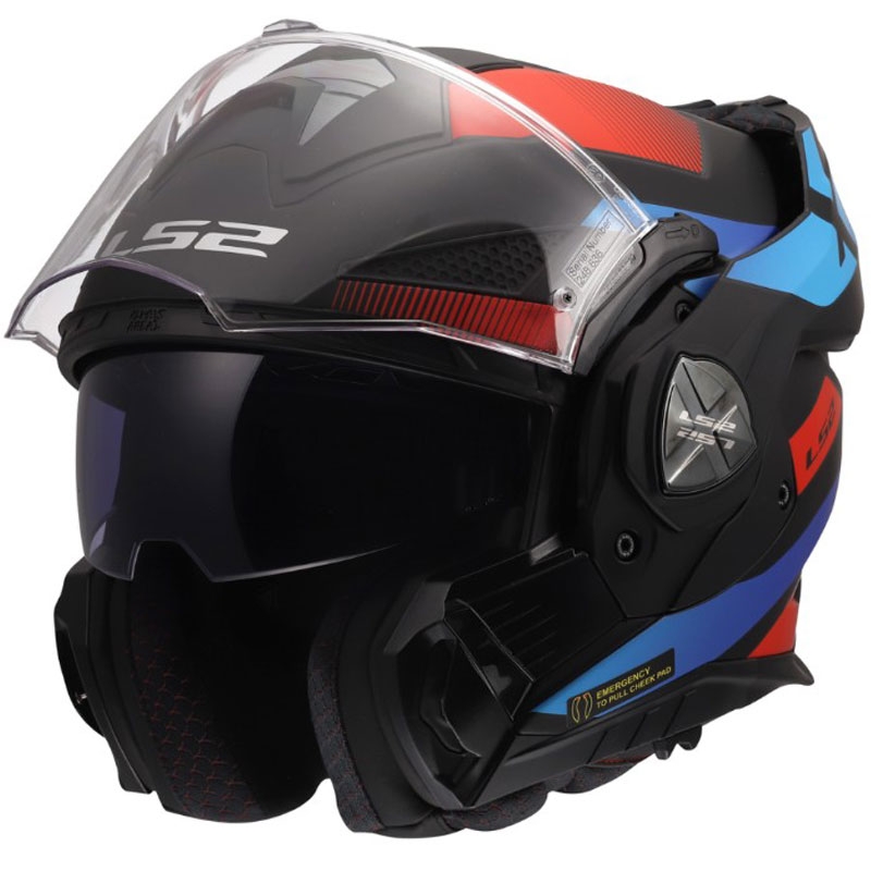 Ülesklapitav mootorrattakiiver LS2 FF901 Advant X Nova matt must-punane-sinine