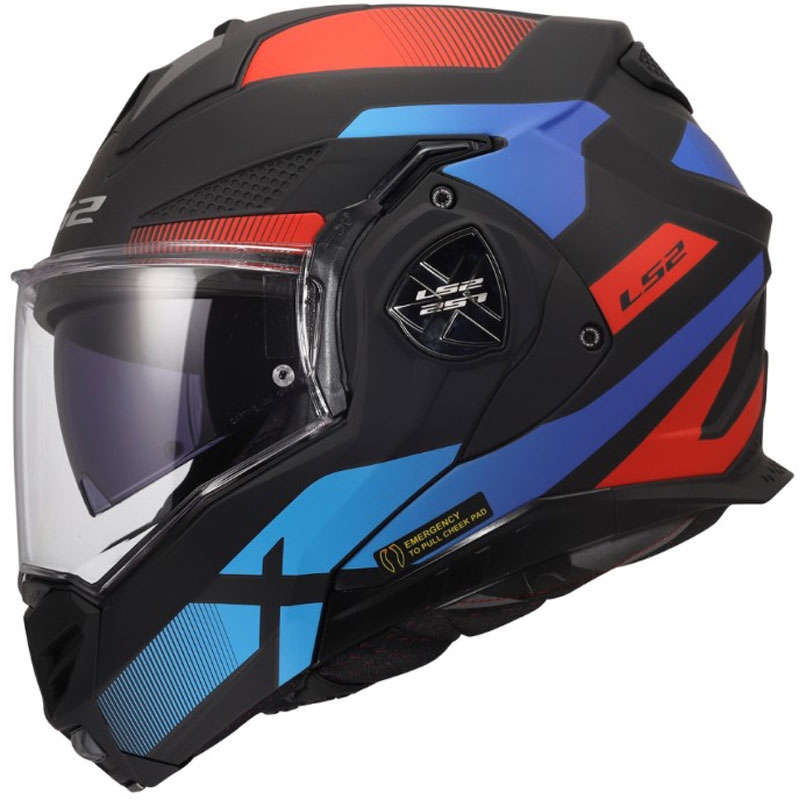 Ülesklapitav mootorrattakiiver LS2 FF901 Advant X Nova matt must-punane-sinine
