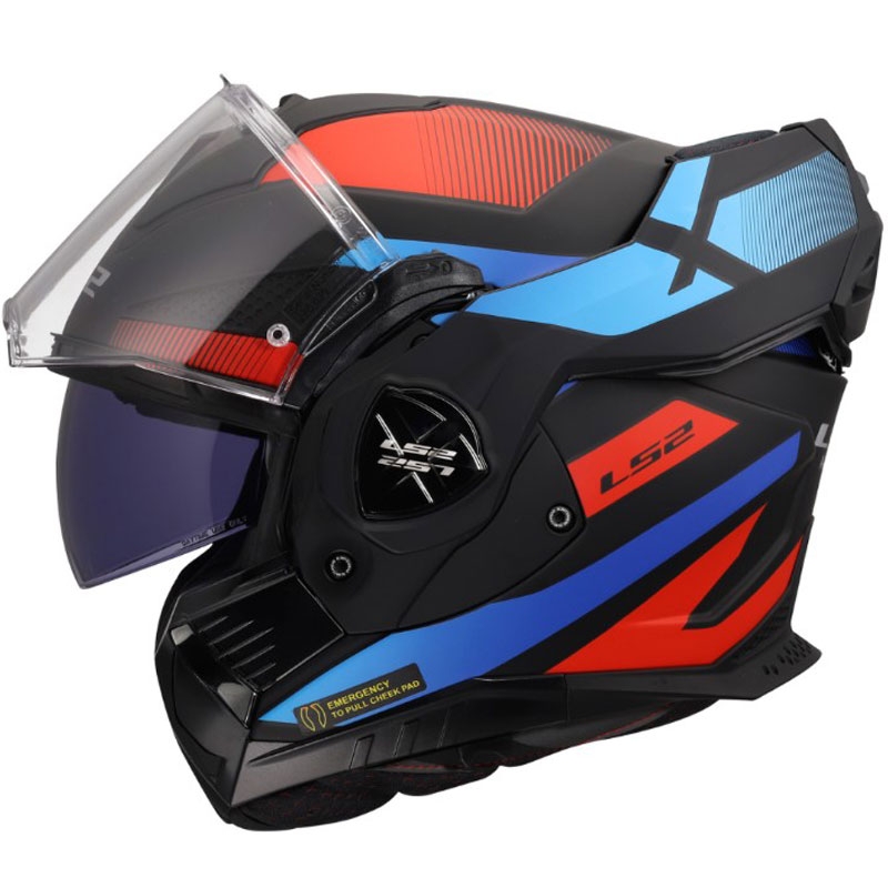 Ülesklapitav mootorrattakiiver LS2 FF901 Advant X Nova matt must-punane-sinine
