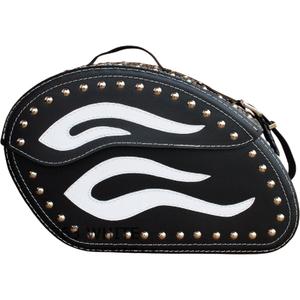 Nahksed mootorratta sadulakotid neetidega RSA S263B must-valge