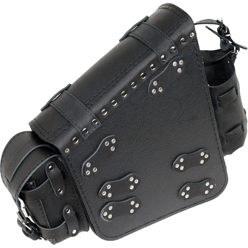 Nahkne mootorrattakott RSA S49 HD Softail must