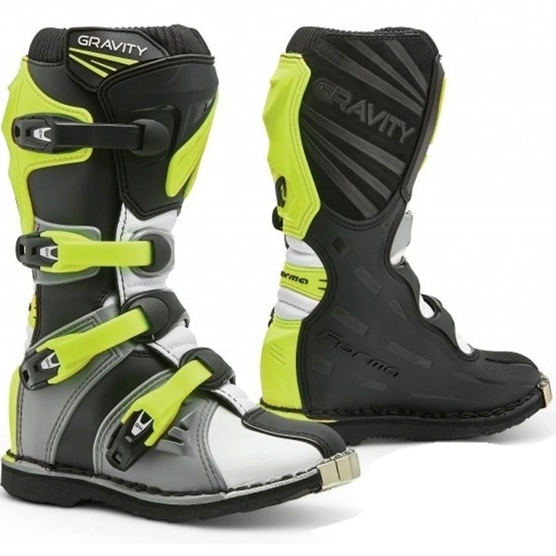 Laste mootorrattasaapad Forma Gravity hall-valge-fluo kollane