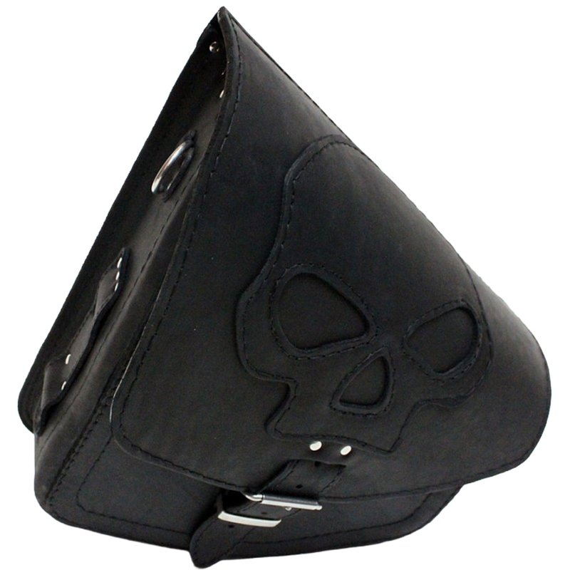 Nahkne mootorrattakott RSA S66 Skull HD Softail must