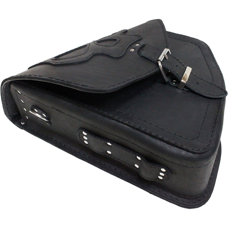 Nahkne mootorrattakott RSA S66 Skull HD Softail must